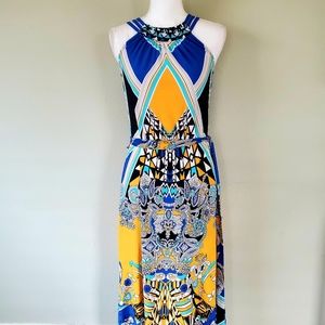 ROZ & ALI Multicolored Maxi Dress - Size 4 EUC